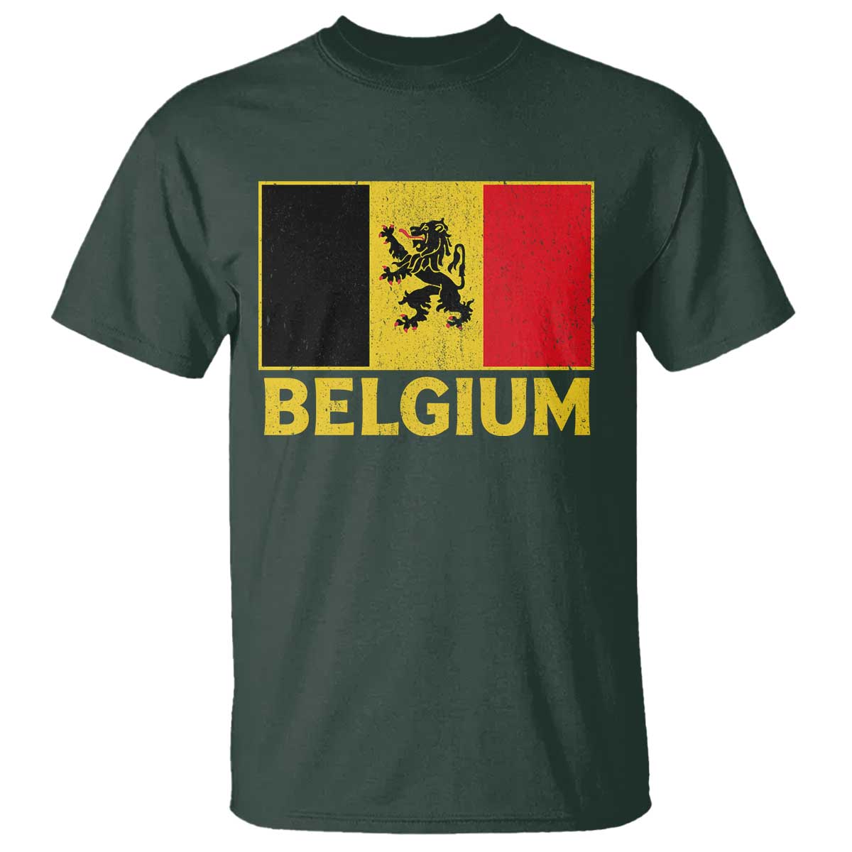 Vintage Belgium Soccer Flag with Lion Graphic T Shirt Belgian Football Pride Gift for Fans