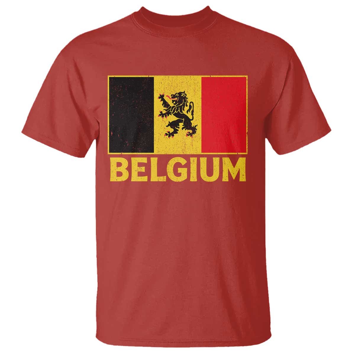 Vintage Belgium Soccer Flag with Lion Graphic T Shirt Belgian Football Pride Gift for Fans