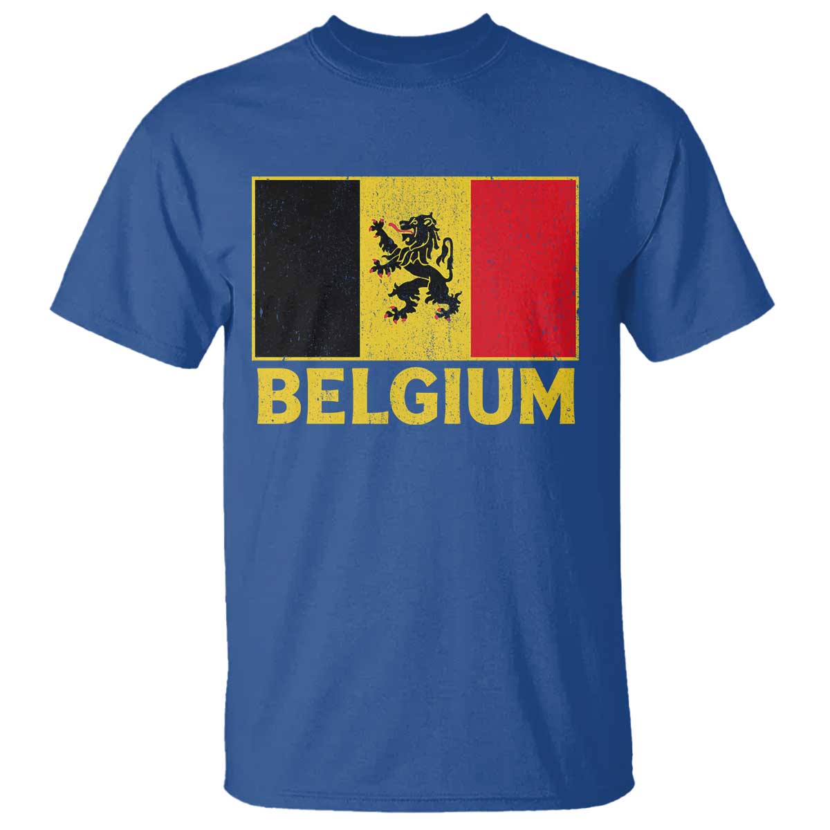 Vintage Belgium Soccer Flag with Lion Graphic T Shirt Belgian Football Pride Gift for Fans