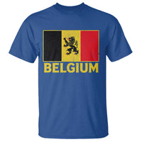 Vintage Belgium Soccer Flag with Lion Graphic T Shirt Belgian Football Pride Gift for Fans