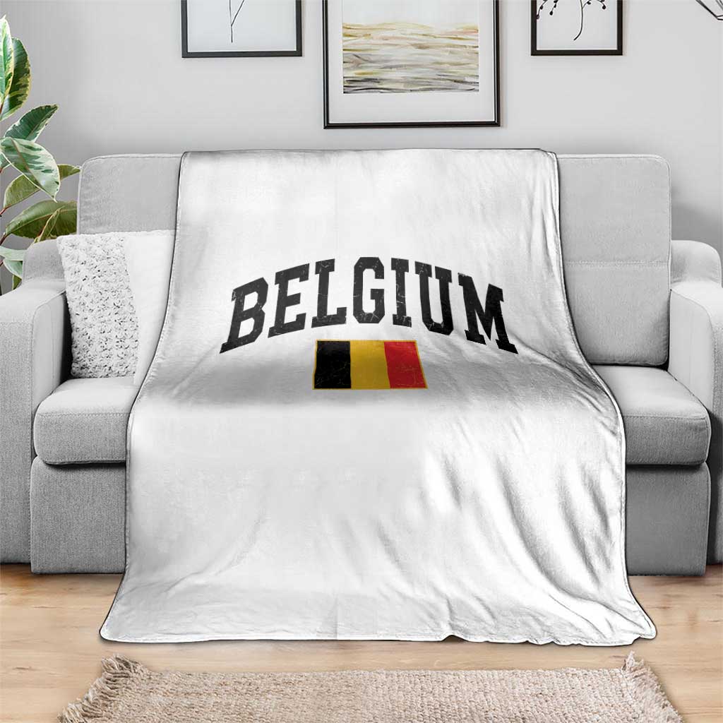 Vintage Belgium Throw Blanket Belgian Soccer Football Pride Gift for Fans