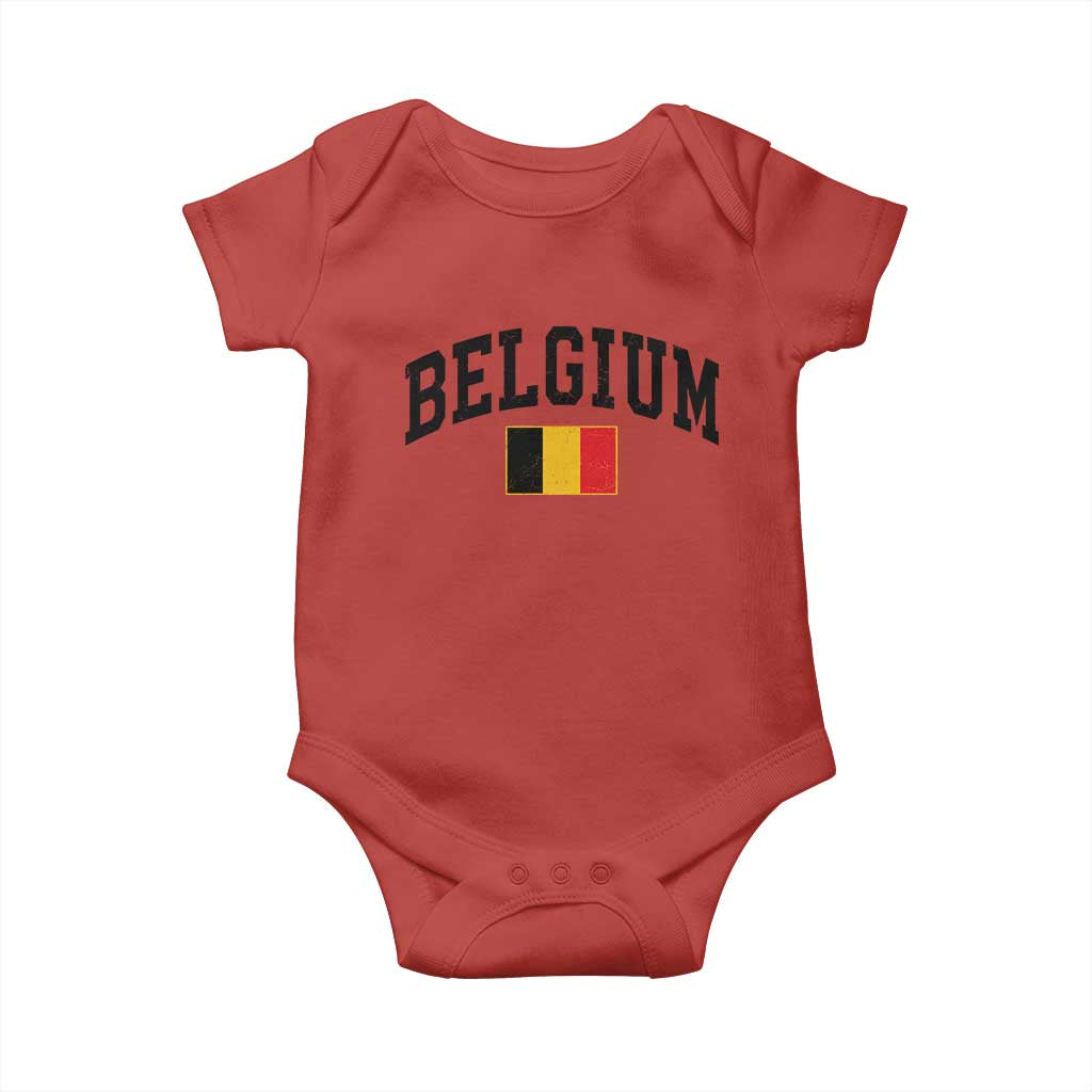 Vintage Belgium Baby Onesie Belgian Soccer Football Pride Gift for Fans