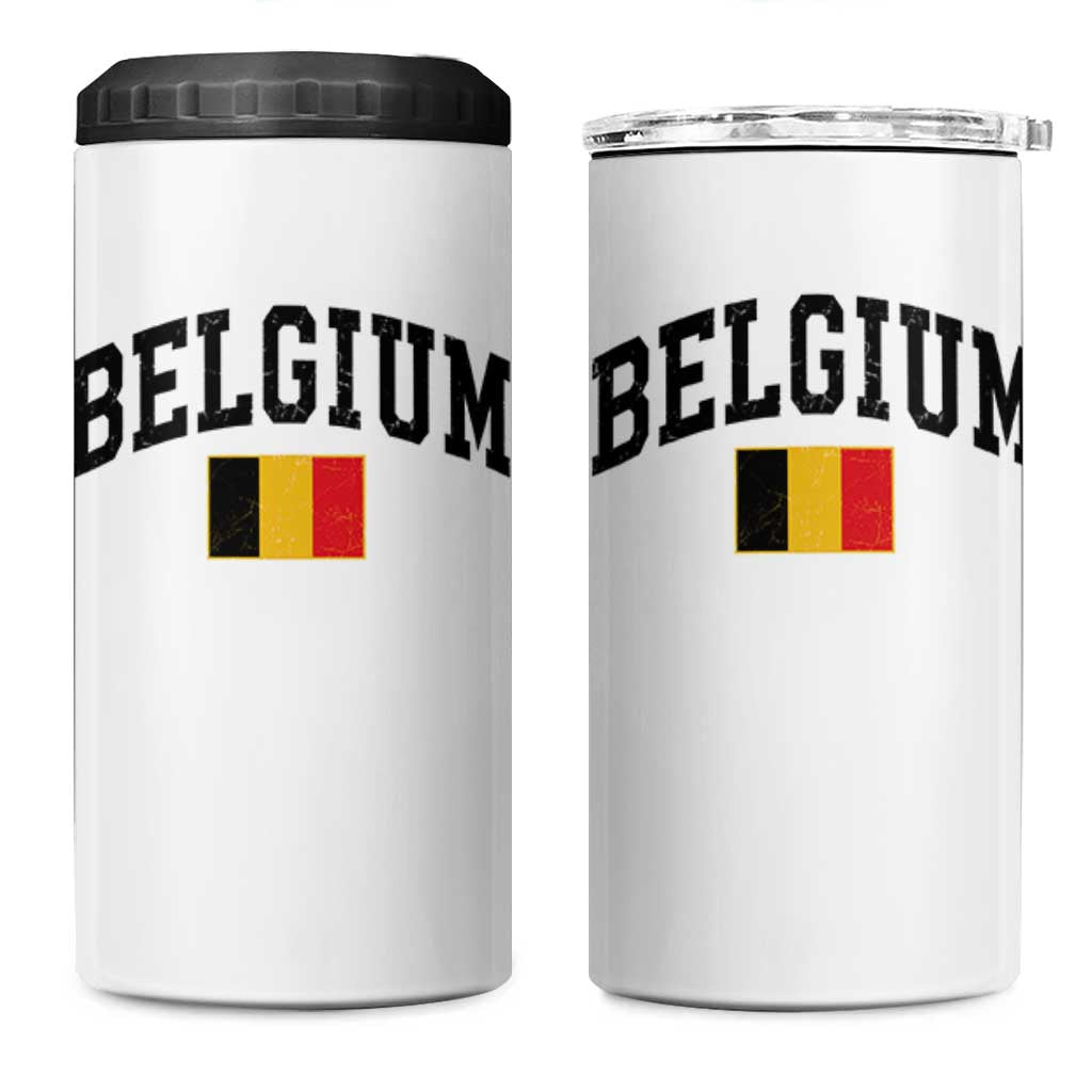 Vintage Belgium 4 in 1 Can Cooler Tumbler Belgian Soccer Football Pride Gift for Fans