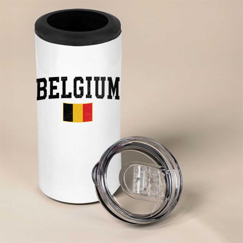 Vintage Belgium 4 in 1 Can Cooler Tumbler Belgian Soccer Football Pride Gift for Fans