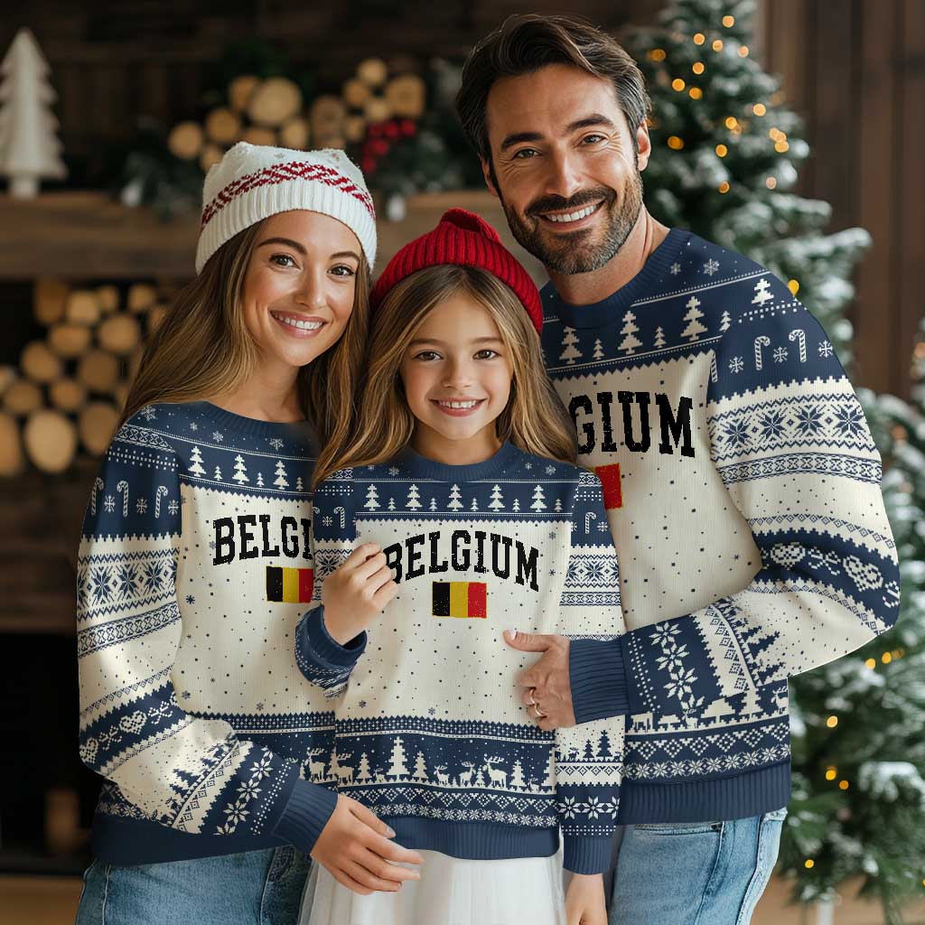 Vintage Belgium Ugly Christmas Sweater Belgian Soccer Football Pride Gift for Fans