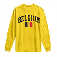 Vintage Belgium Long Sleeve Shirt Belgian Soccer Football Pride Gift for Fans