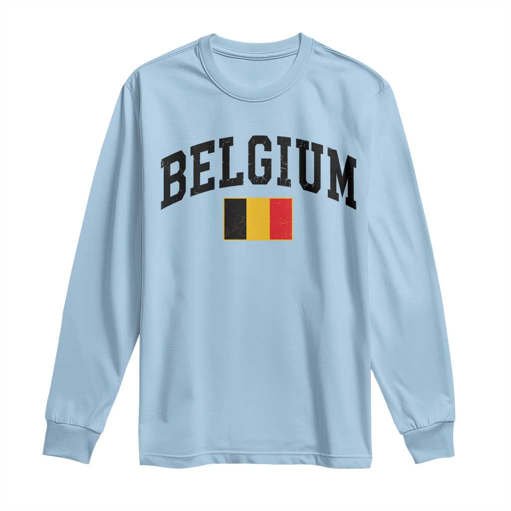Vintage Belgium Long Sleeve Shirt Belgian Soccer Football Pride Gift for Fans