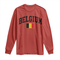 Vintage Belgium Long Sleeve Shirt Belgian Soccer Football Pride Gift for Fans