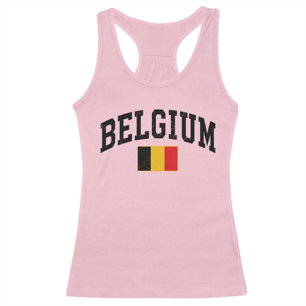 Vintage Belgium Racerback Tank Top Belgian Soccer Football Pride Gift for Fans