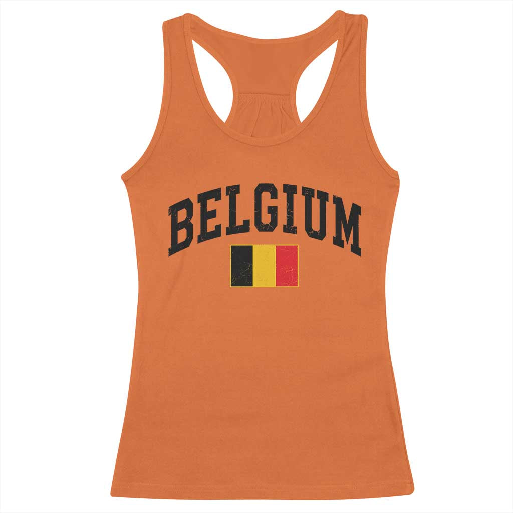 Vintage Belgium Racerback Tank Top Belgian Soccer Football Pride Gift for Fans