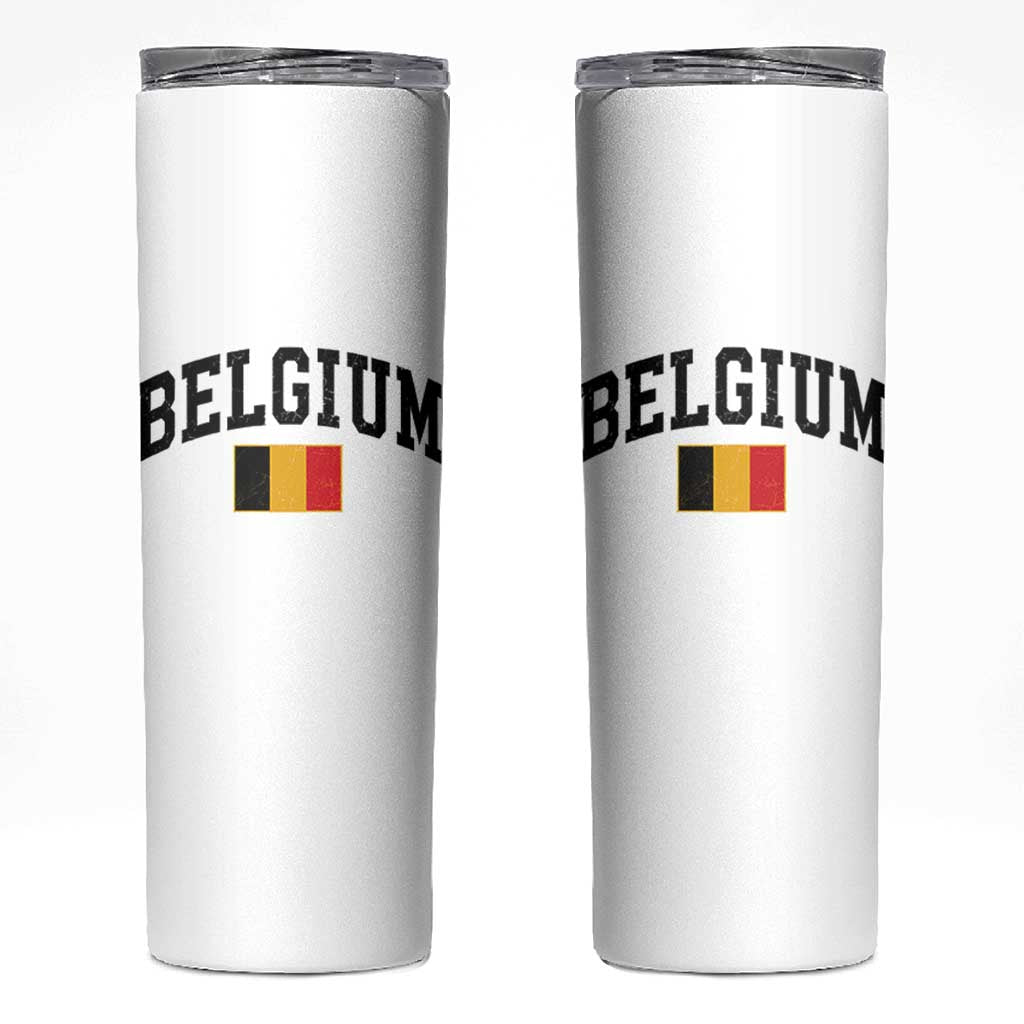 Vintage Belgium Skinny Tumbler Belgian Soccer Football Pride Gift for Fans
