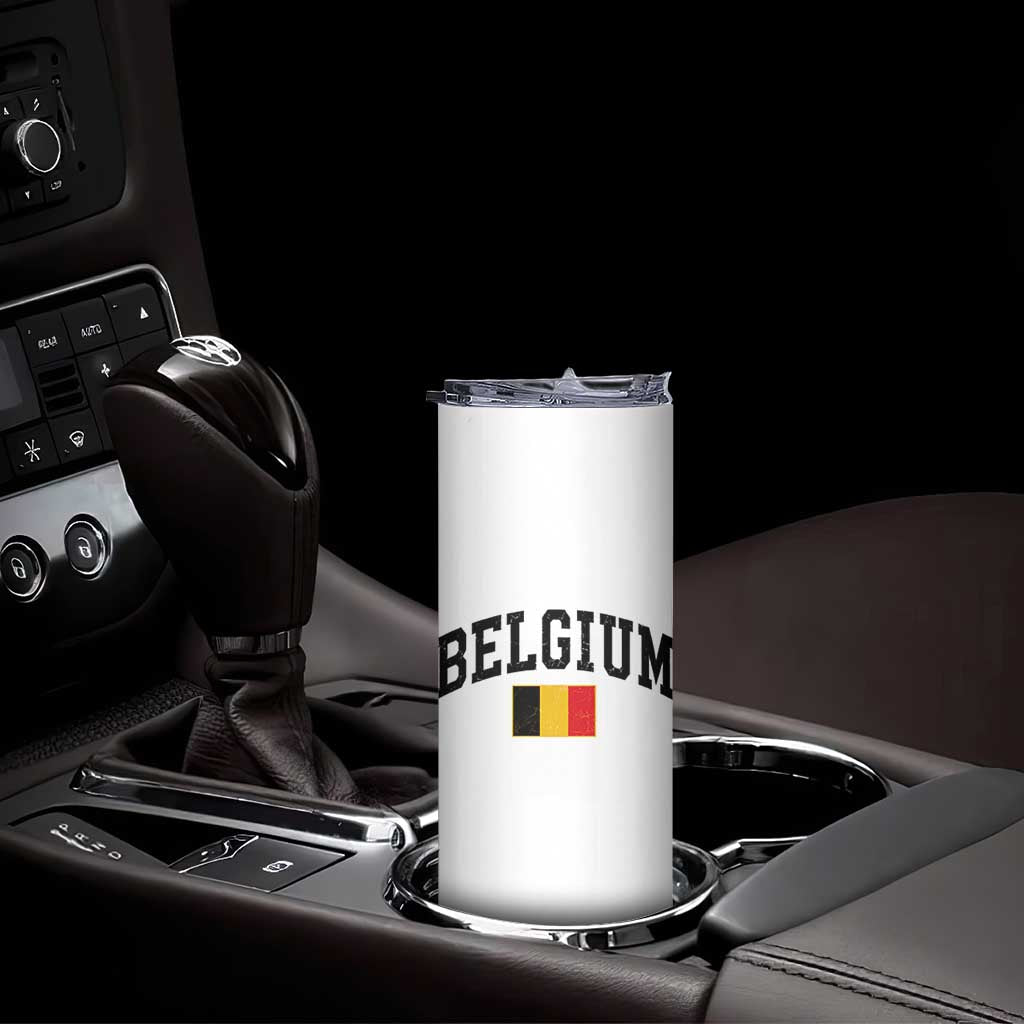 Vintage Belgium Skinny Tumbler Belgian Soccer Football Pride Gift for Fans
