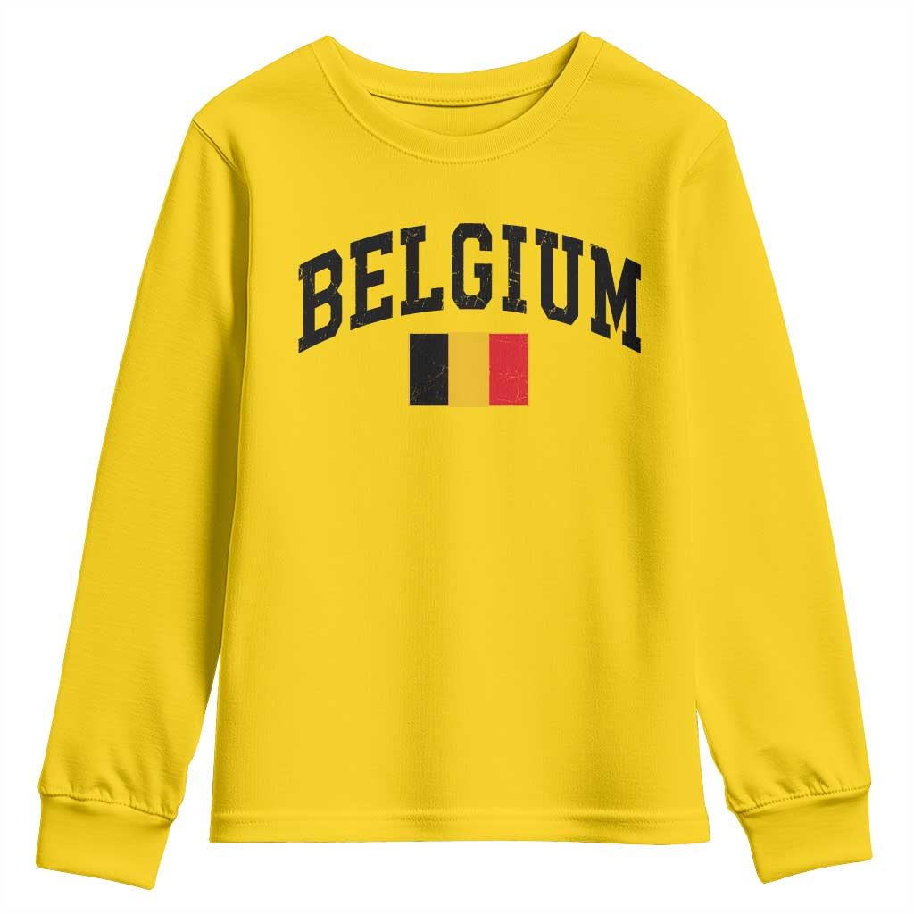 Vintage Belgium Youth Sweatshirt Belgian Soccer Football Pride Gift for Fans