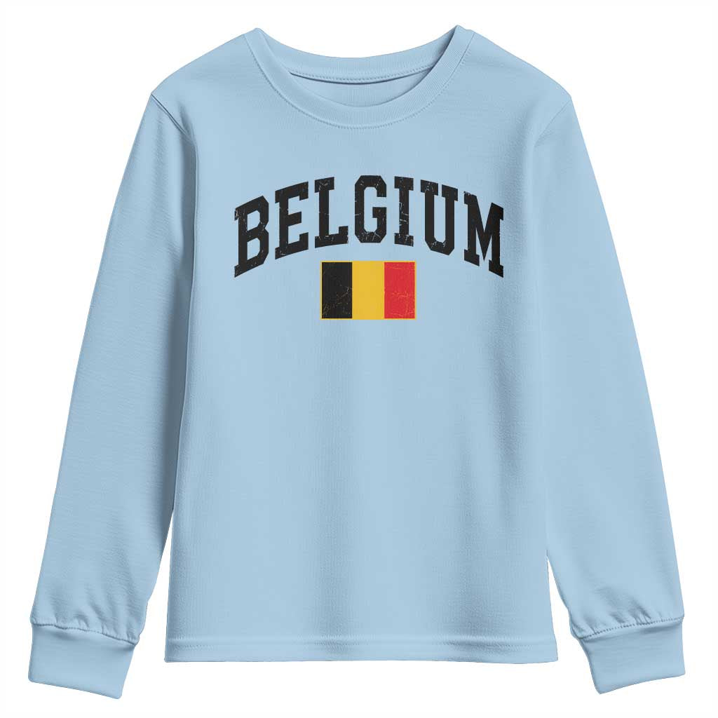 Vintage Belgium Youth Sweatshirt Belgian Soccer Football Pride Gift for Fans