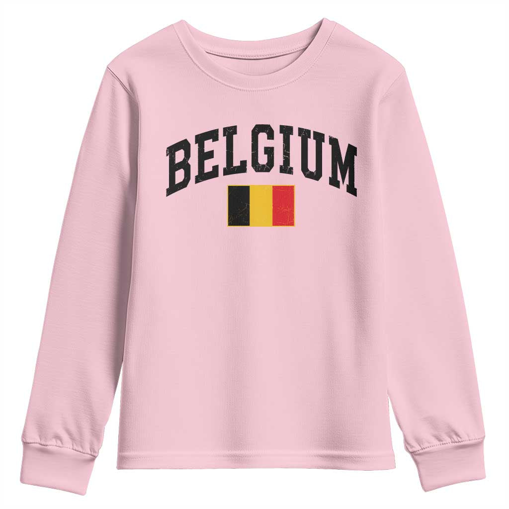 Vintage Belgium Youth Sweatshirt Belgian Soccer Football Pride Gift for Fans
