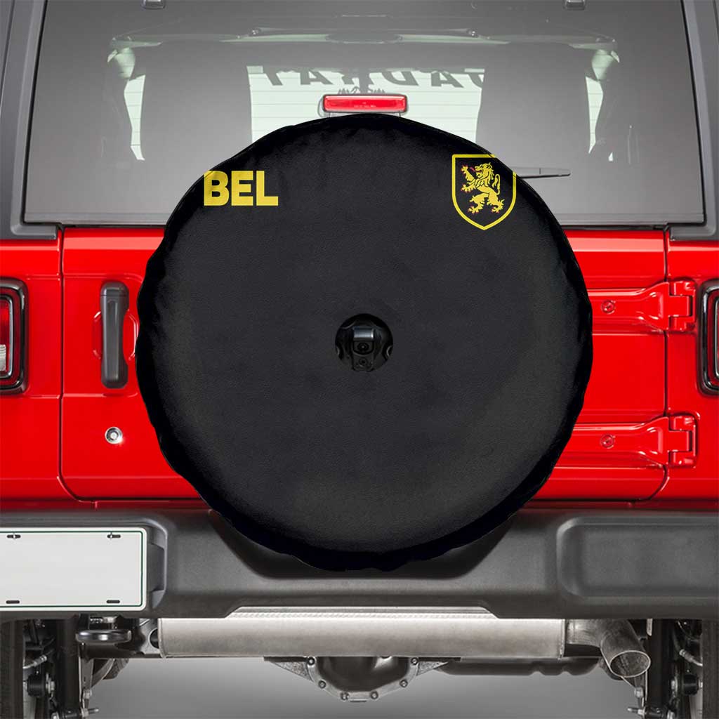 Vintage Belgium Spare Tire Cover Belgian Football Pride Belgium Lion Crest Soccer Graphic
