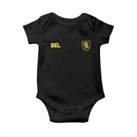 Vintage Belgium Baby Onesie Belgian Football Pride Belgium Lion Crest Soccer Graphic