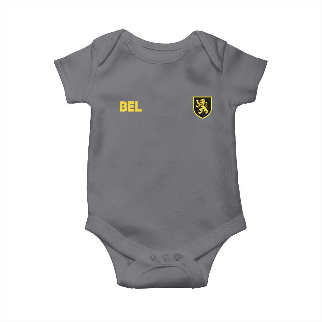Vintage Belgium Baby Onesie Belgian Football Pride Belgium Lion Crest Soccer Graphic