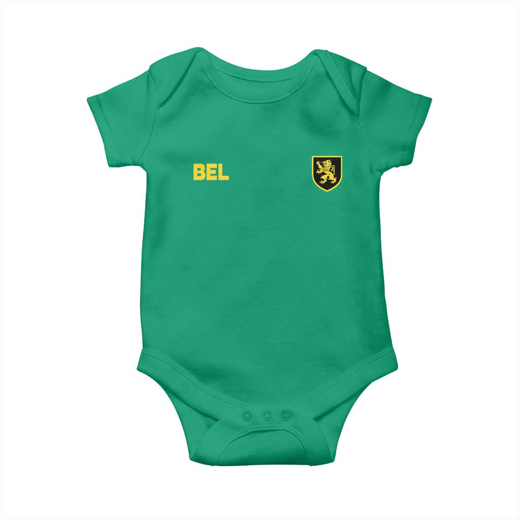 Vintage Belgium Baby Onesie Belgian Football Pride Belgium Lion Crest Soccer Graphic