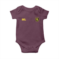 Vintage Belgium Baby Onesie Belgian Football Pride Belgium Lion Crest Soccer Graphic
