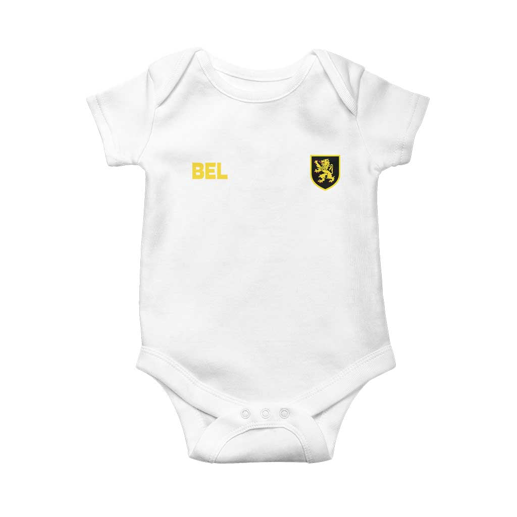 Vintage Belgium Baby Onesie Belgian Football Pride Belgium Lion Crest Soccer Graphic