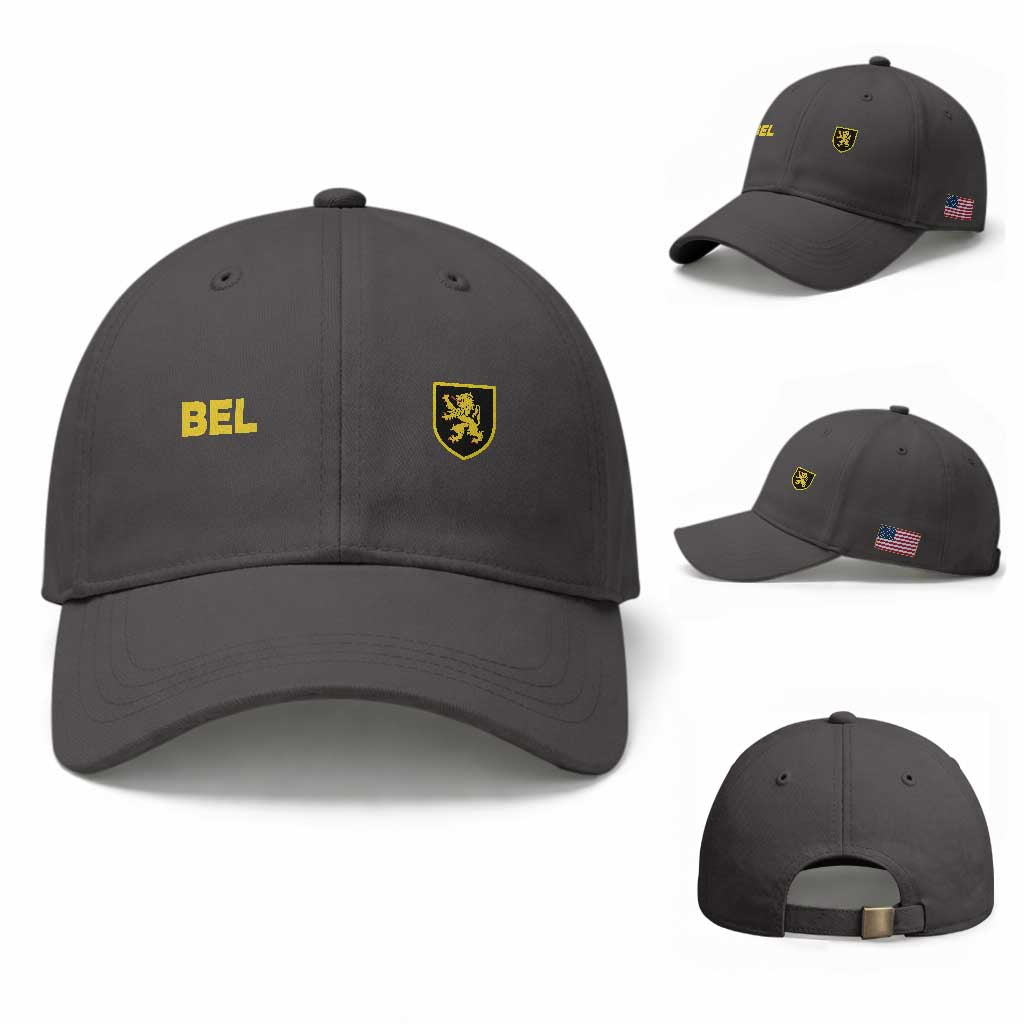 Vintage Belgium Baseball Cap Belgian Football Pride Belgium Lion Crest Soccer Graphic