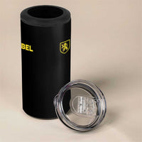 Vintage Belgium 4 in 1 Can Cooler Tumbler Belgian Football Pride Belgium Lion Crest Soccer Graphic