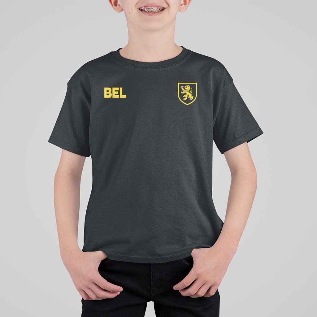 Vintage Belgium T Shirt For Kid Belgian Football Pride Belgium Lion Crest Soccer Graphic