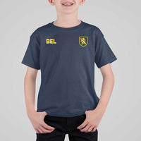 Vintage Belgium T Shirt For Kid Belgian Football Pride Belgium Lion Crest Soccer Graphic
