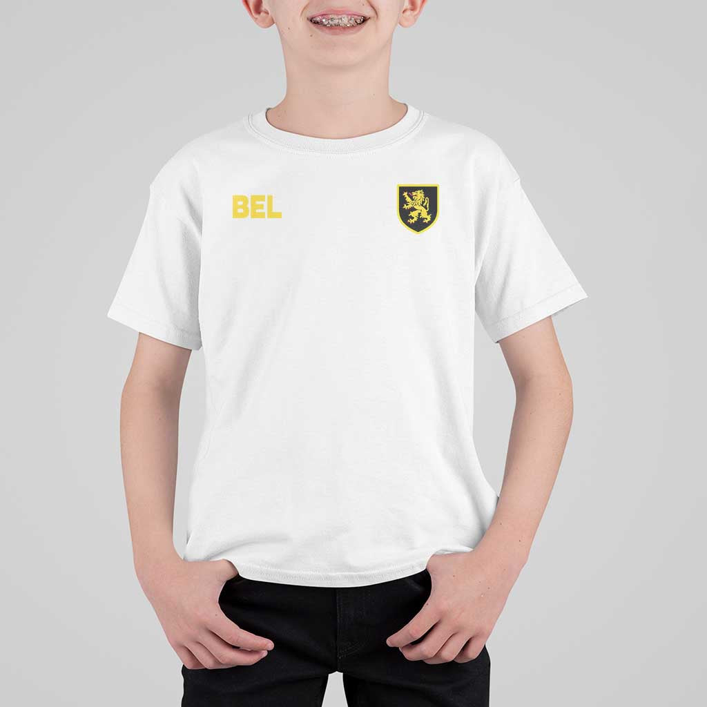 Vintage Belgium T Shirt For Kid Belgian Football Pride Belgium Lion Crest Soccer Graphic