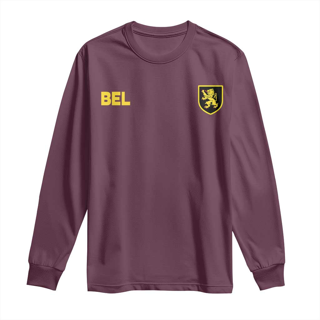 Vintage Belgium Long Sleeve Shirt Belgian Football Pride Belgium Lion Crest Soccer Graphic