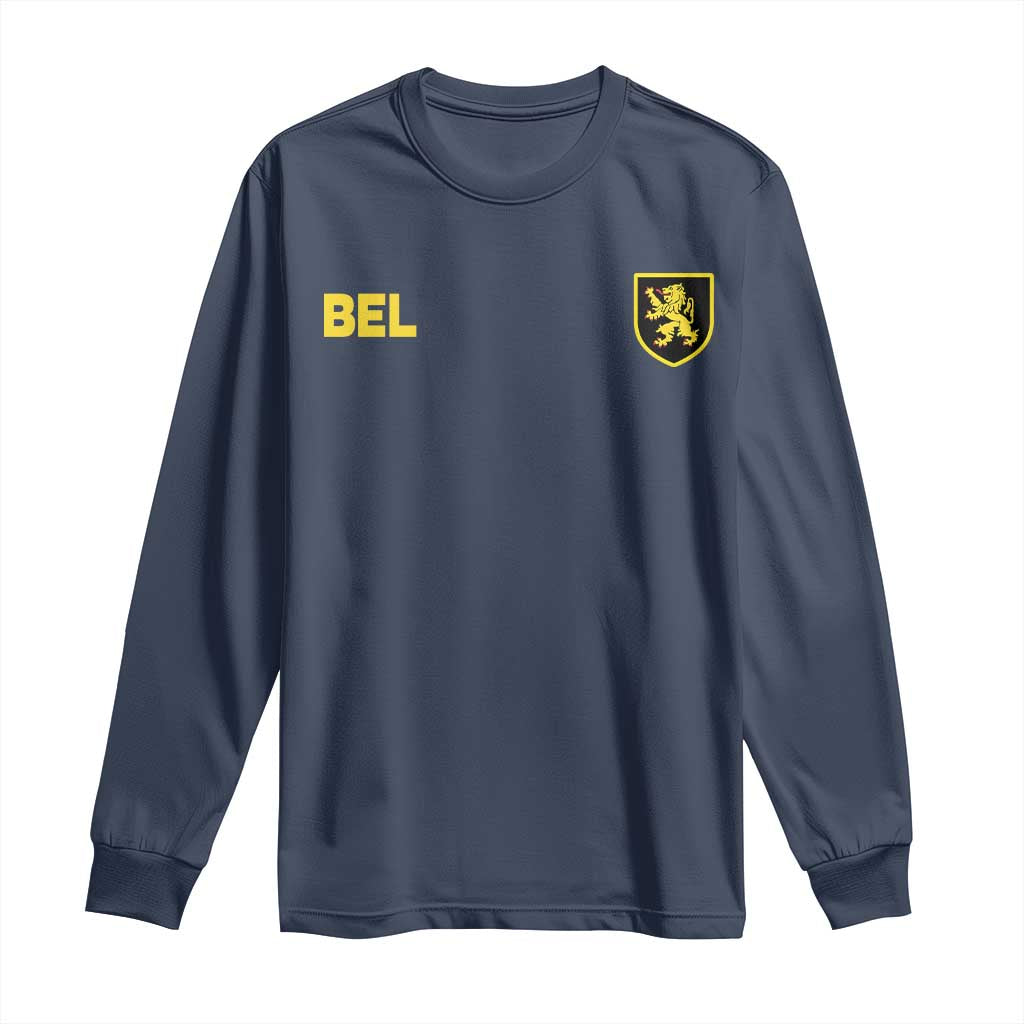 Vintage Belgium Long Sleeve Shirt Belgian Football Pride Belgium Lion Crest Soccer Graphic