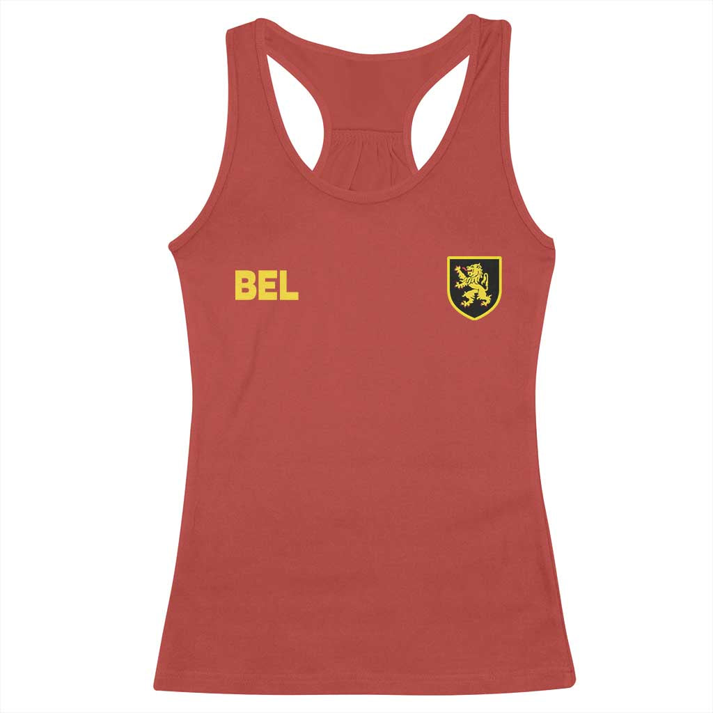 Vintage Belgium Racerback Tank Top Belgian Football Pride Belgium Lion Crest Soccer Graphic