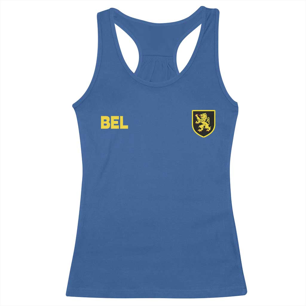 Vintage Belgium Racerback Tank Top Belgian Football Pride Belgium Lion Crest Soccer Graphic
