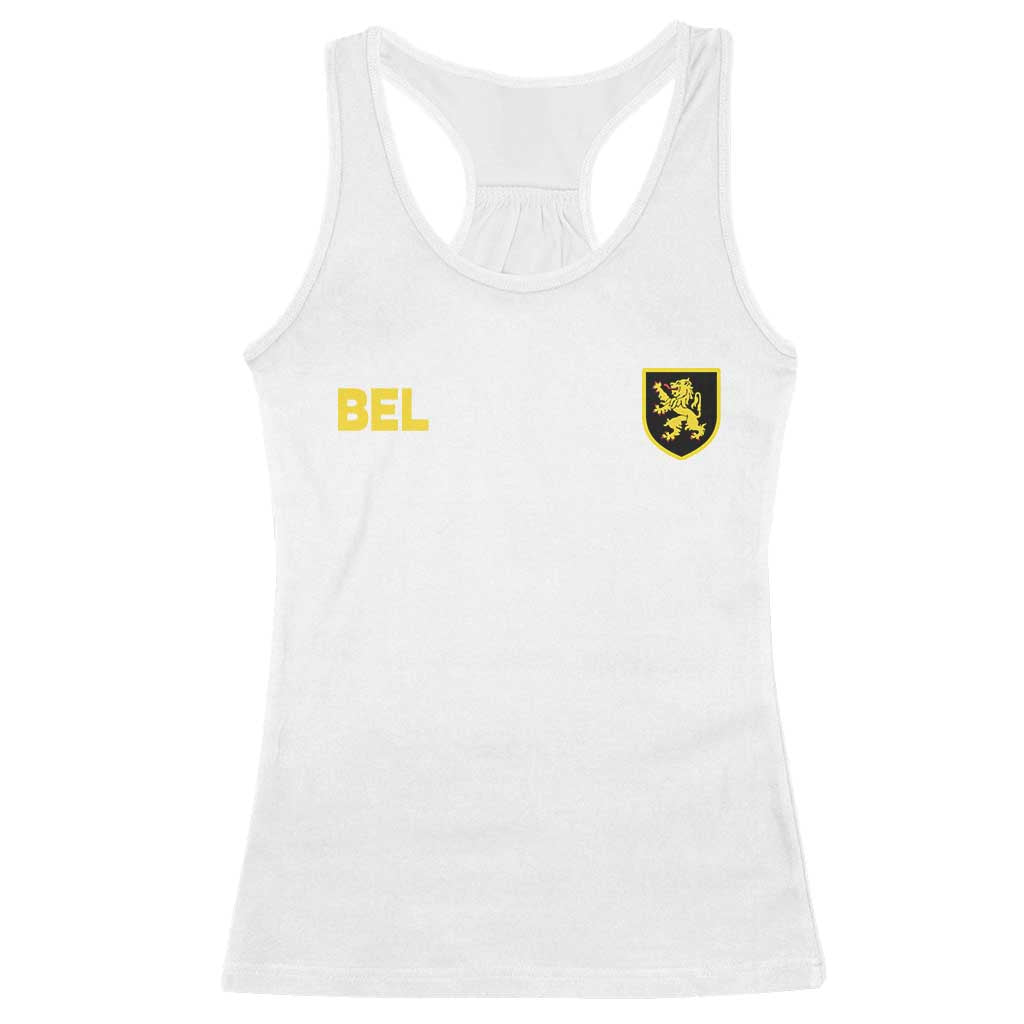 Vintage Belgium Racerback Tank Top Belgian Football Pride Belgium Lion Crest Soccer Graphic