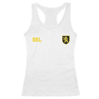 Vintage Belgium Racerback Tank Top Belgian Football Pride Belgium Lion Crest Soccer Graphic