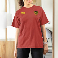 Vintage Belgium T Shirt For Women Belgian Football Pride Belgium Lion Crest Soccer Graphic