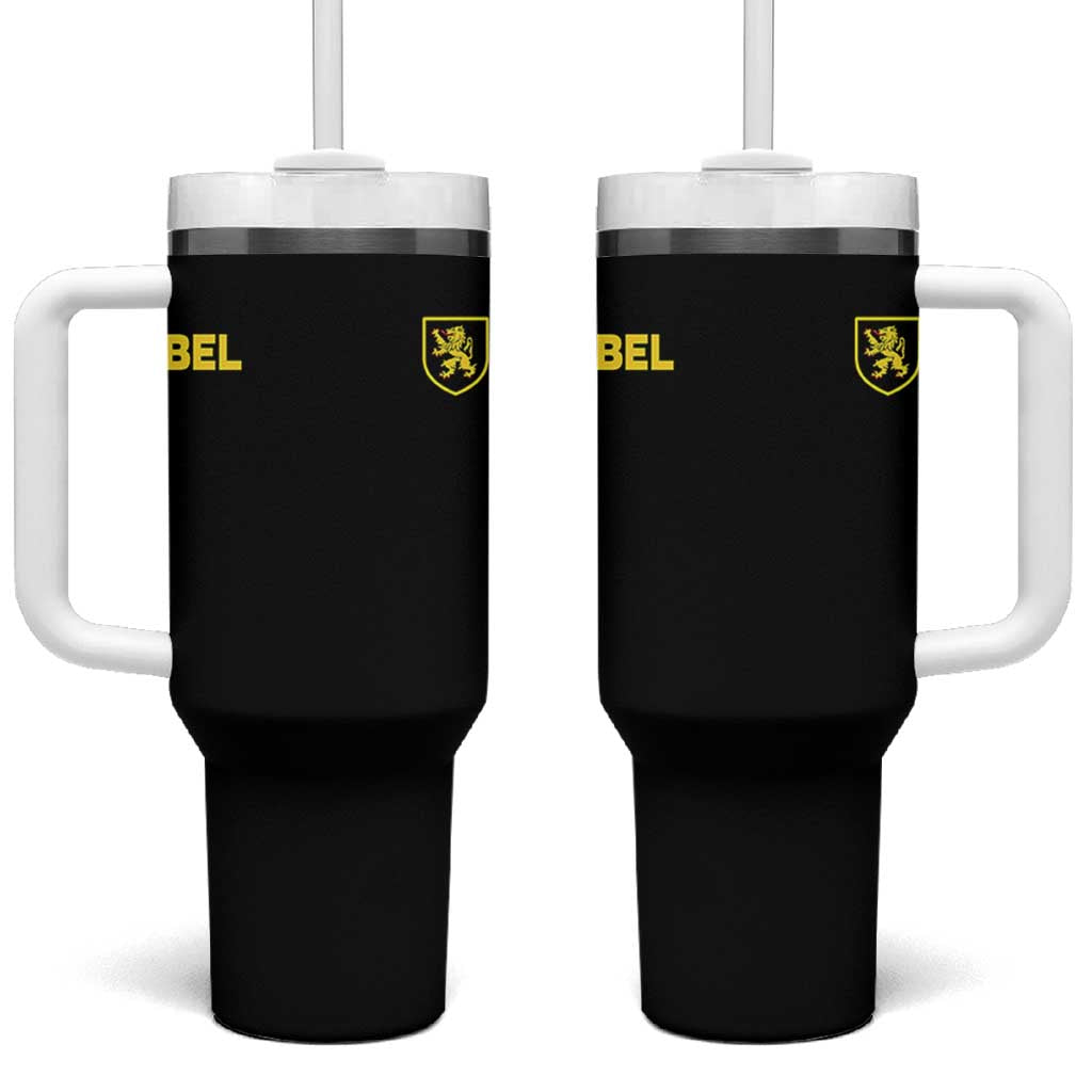 Vintage Belgium Tumbler With Handle Belgian Football Pride Belgium Lion Crest Soccer Graphic