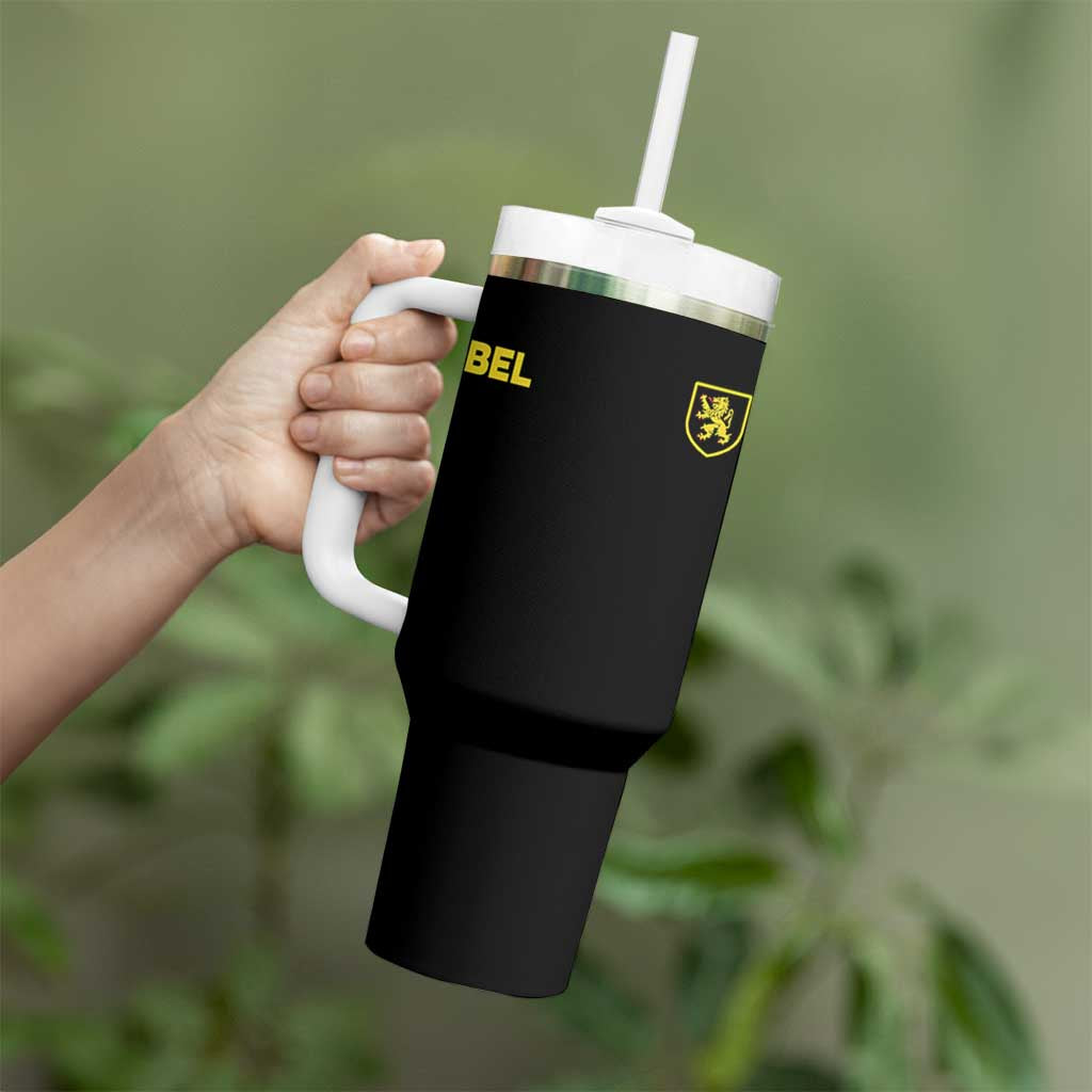 Vintage Belgium Tumbler With Handle Belgian Football Pride Belgium Lion Crest Soccer Graphic