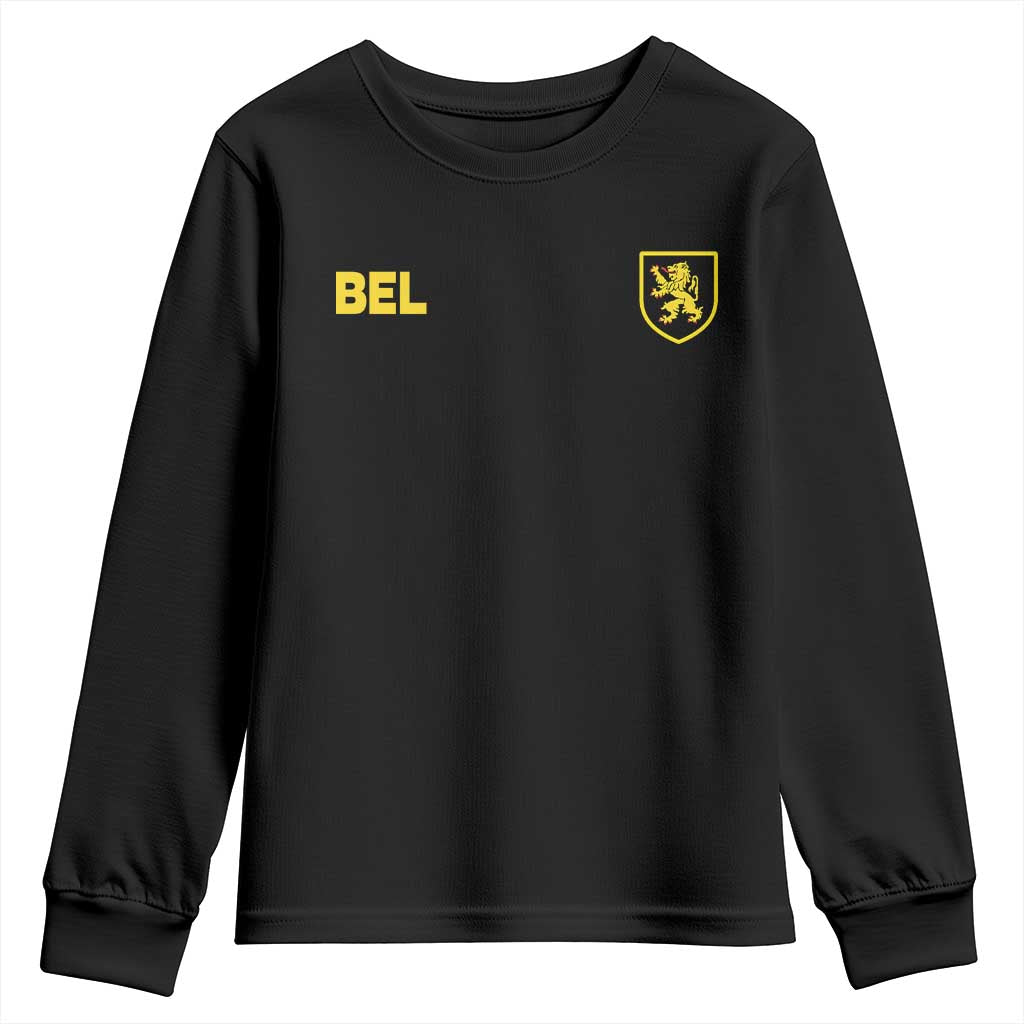 Vintage Belgium Youth Sweatshirt Belgian Football Pride Belgium Lion Crest Soccer Graphic