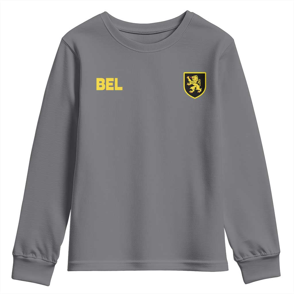 Vintage Belgium Youth Sweatshirt Belgian Football Pride Belgium Lion Crest Soccer Graphic