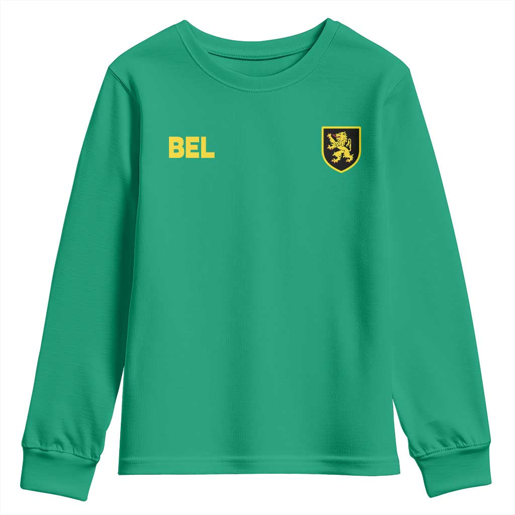 Vintage Belgium Youth Sweatshirt Belgian Football Pride Belgium Lion Crest Soccer Graphic