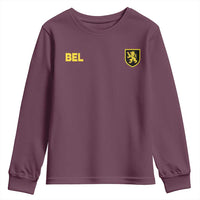 Vintage Belgium Youth Sweatshirt Belgian Football Pride Belgium Lion Crest Soccer Graphic