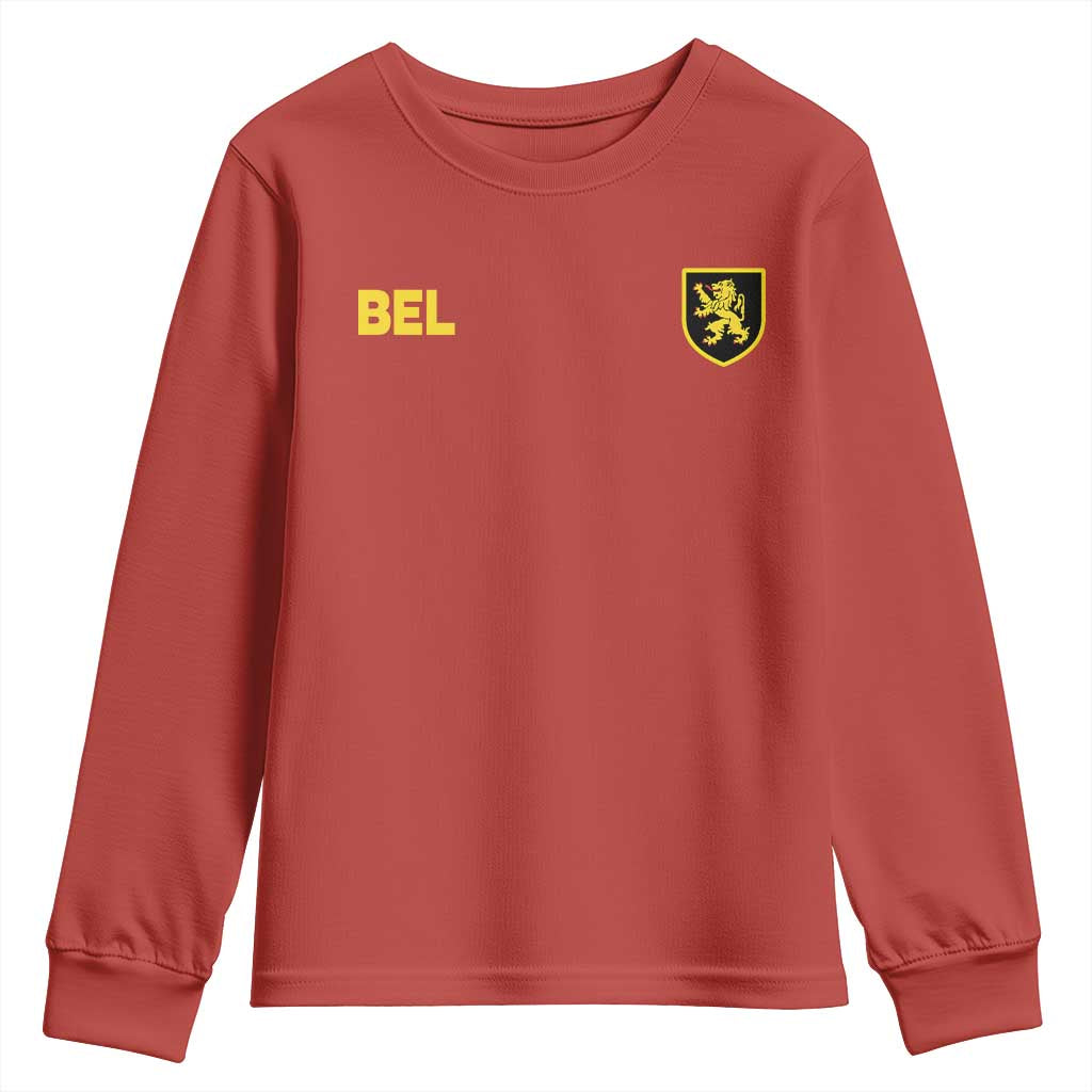 Vintage Belgium Youth Sweatshirt Belgian Football Pride Belgium Lion Crest Soccer Graphic