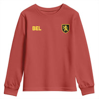 Vintage Belgium Youth Sweatshirt Belgian Football Pride Belgium Lion Crest Soccer Graphic