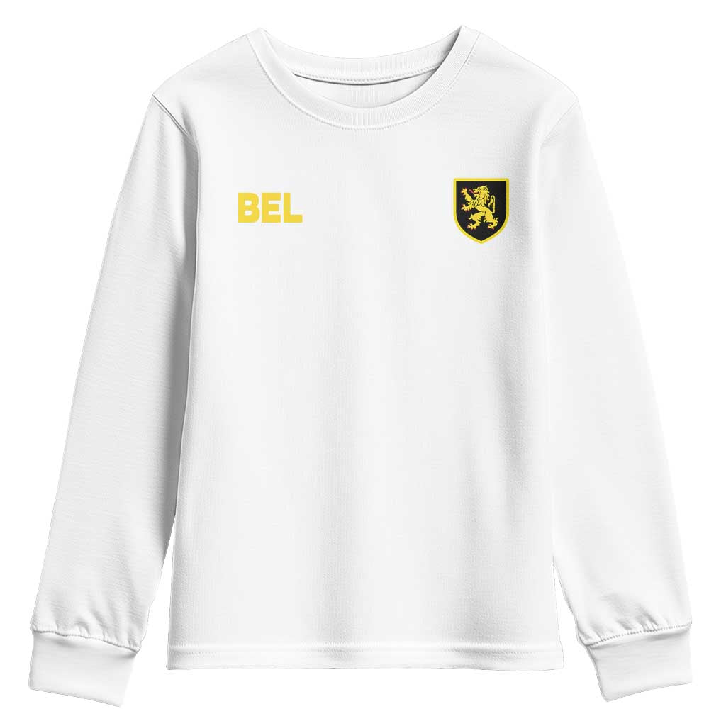 Vintage Belgium Youth Sweatshirt Belgian Football Pride Belgium Lion Crest Soccer Graphic