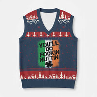 You Will Fookin Nuttin Irish Flag Pride Notorious V-Neck Knit Sweater Vest