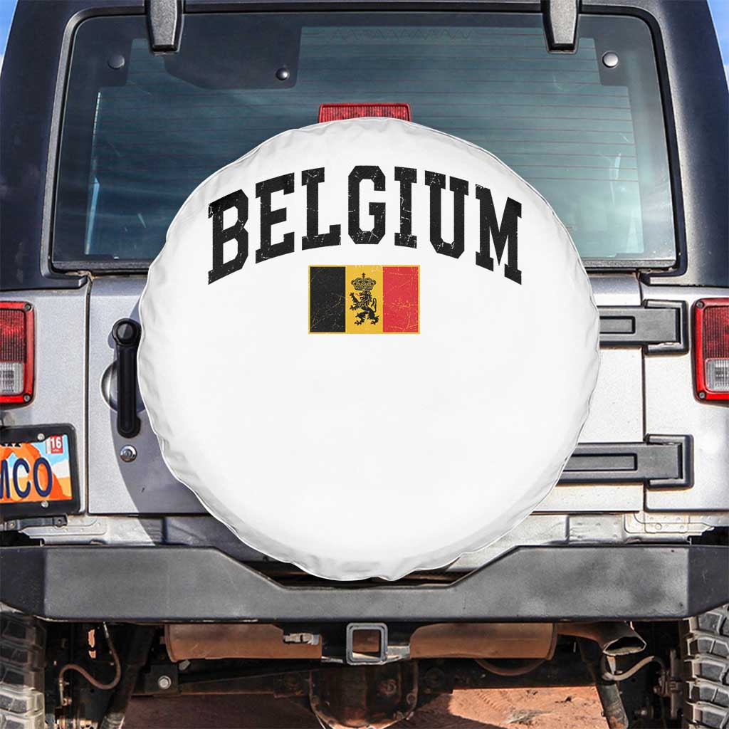 Vintage Belgium Spare Tire Cover Lion Royal Flag Graphic Belgian Soccer Football Pride Gift for Fans