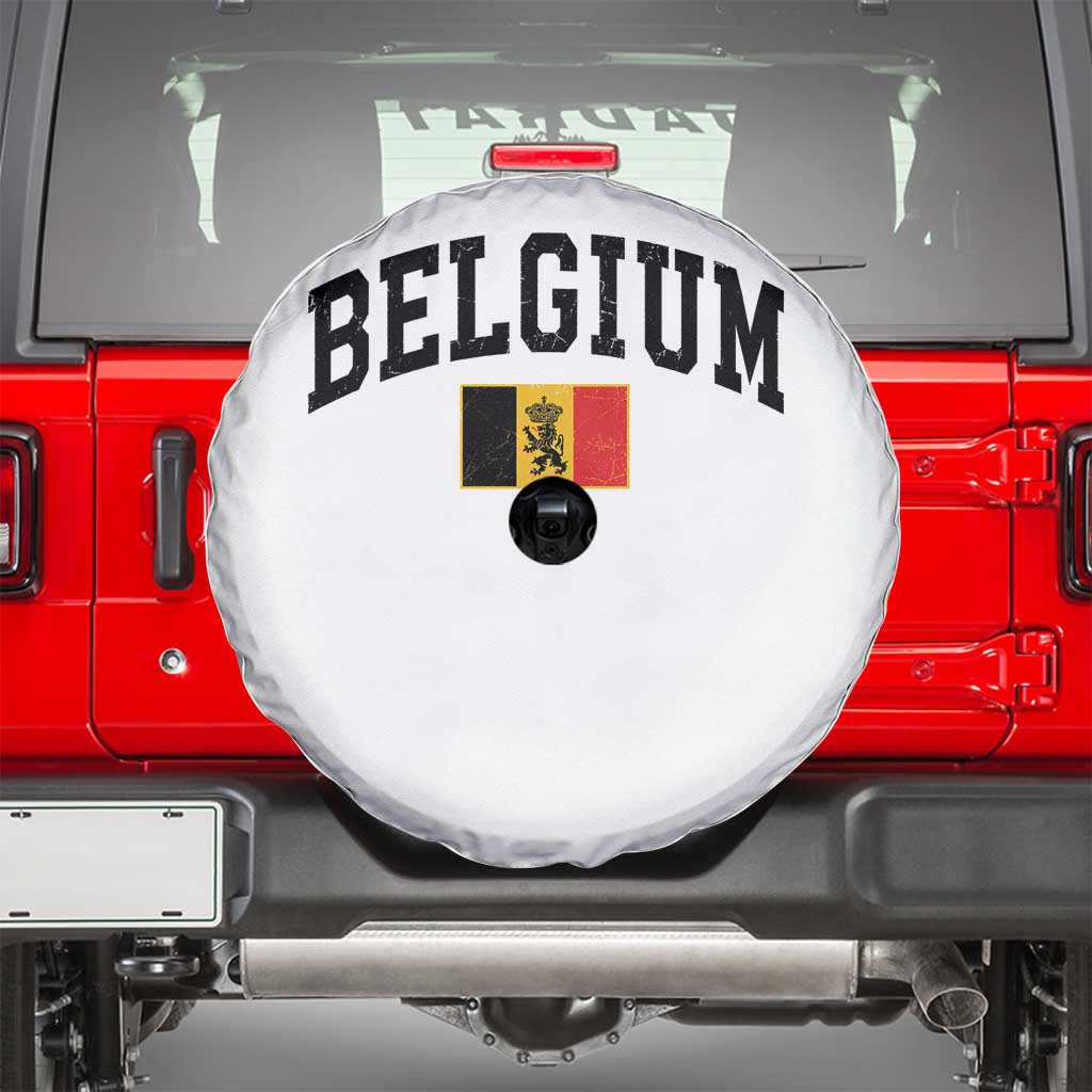 Vintage Belgium Spare Tire Cover Lion Royal Flag Graphic Belgian Soccer Football Pride Gift for Fans