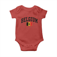 Vintage Belgium Baby Onesie Lion Royal Flag Graphic Belgian Soccer Football Pride Gift for Fans